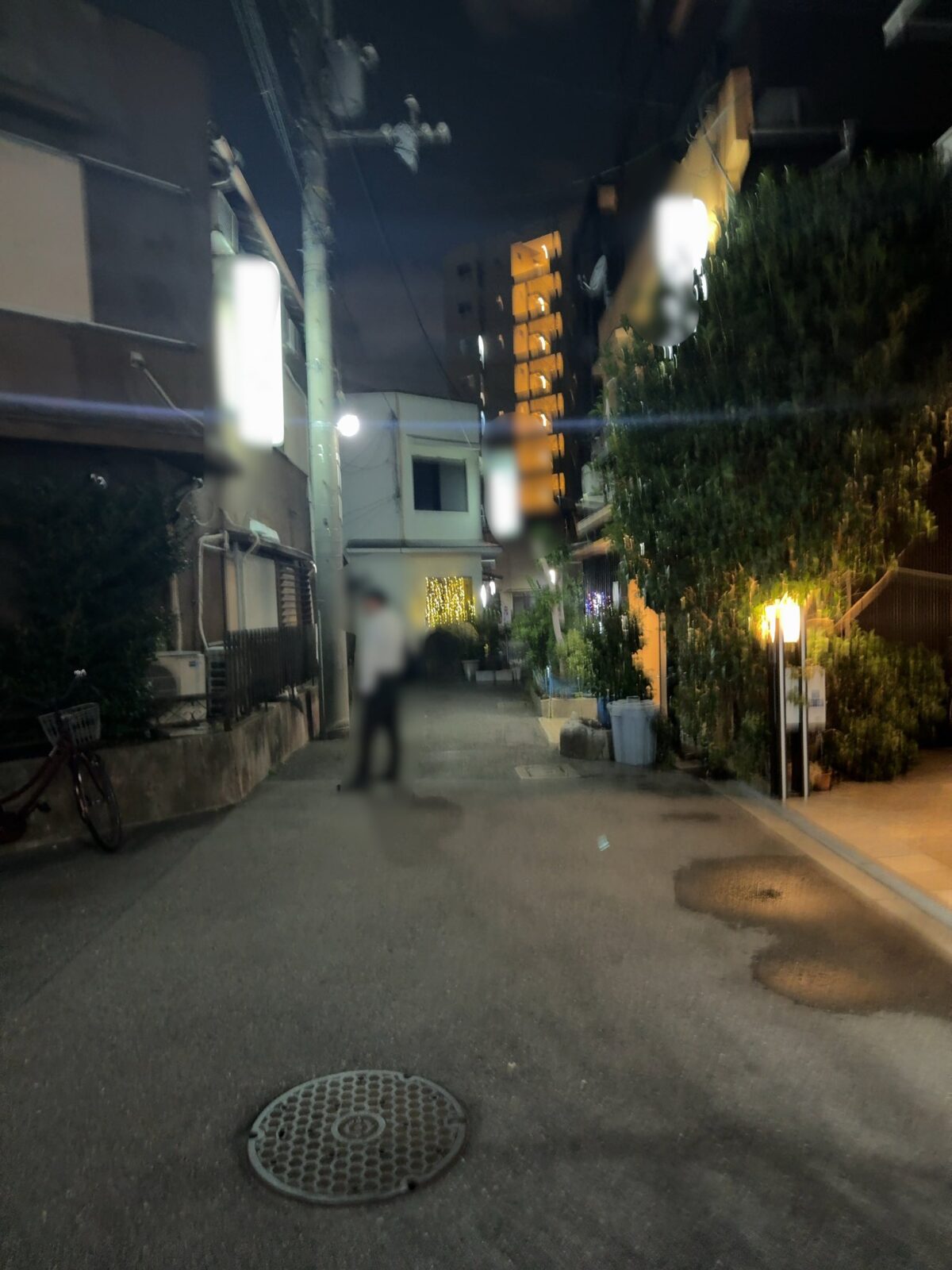 2025年8月28日木曜日、20時頃の滝井新地の風景
