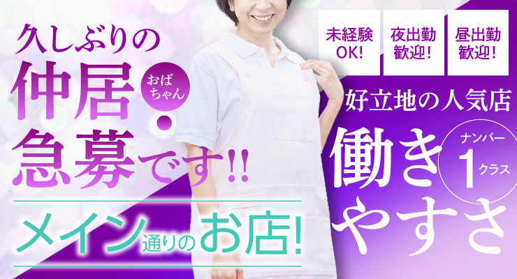 飛田新地のメイン通り（高速より）にある料亭「KAZU(カズ）」の仲居さん（おばちゃん）求人